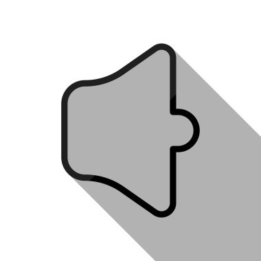 Basit birim sessiz. Doğrusal, ince anahat. Uzun gölge beyaz arka planda siyah nesnesiyle