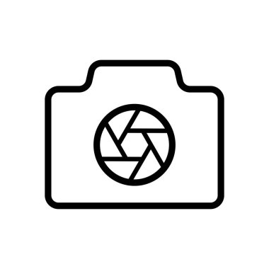 Fotoğraf makinesi ile kapamak, ince anahat, basit simgesi ile doğrusal sembolü