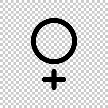 cinsiyet sembolü. Doğrusal sembolü. basit kadınlar simgesi. Saydam arka plan üzerinde.