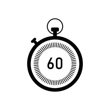 Kronometre. basit simgesi. Beyaz arka planda siyah simgesi