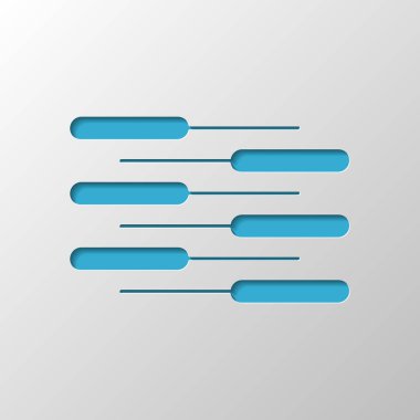 Çift piyano klavye simgesi. Düet. Rekabet, dikey görünüm. Kağıt tasarımı. Gölge ile düzenlenen sembolü