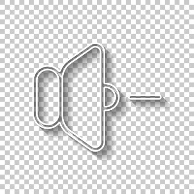 birim simgesini eksi. Gölge şeffaf arka plan üzerinde beyaz anahat işaretiyle