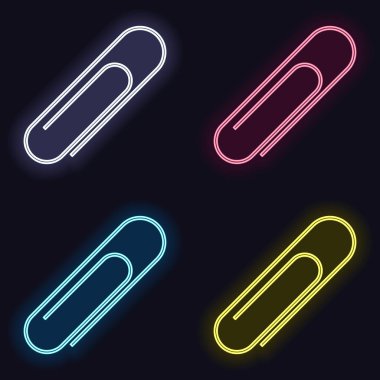 Kağıt atacı simgesi. Moda neon işareti kümesi. Koyu arka plan üzerinde casino tarzı. Seamless modeli