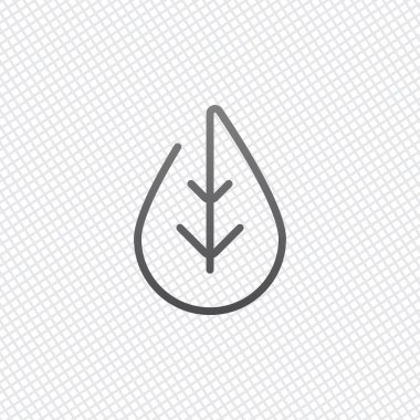 Basit yaprak. Doğrusal simgesi, ince anahat. Kılavuz arka plan üzerinde