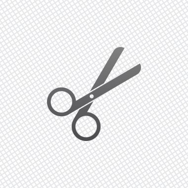 Makas simgesi. Kuaför aracı. Kılavuz arka plan üzerinde