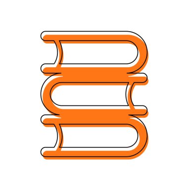 Kütüphane, birkaç kitap. İzole simge siyah ince dağılımı ve farklı katmanlarda doldurma taşındı turuncu oluşan. Beyaz arka plan