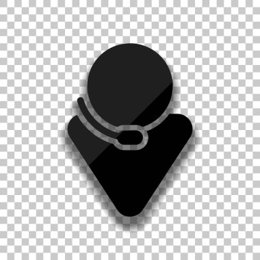 Çağrı Merkezi, erkek sembolü. Saydam arka plan üzerinde yumuşak gölgeli siyah cam kutsal kişilerin resmi