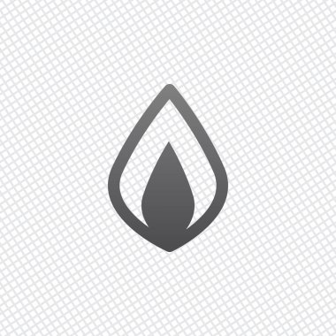 Basit ateş alev simgesi. Kılavuz arka plan üzerinde