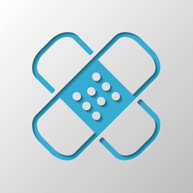 Grup yardım simgesi. İşareti alçı. Yamalar birkaç. İnce anahat ile basit doğrusal simgesi. Kağıt tasarımı. Gölge ile düzenlenen sembolü