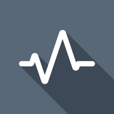 Basit darbe simgesi. Uzun Gölge arka plan üzerinde beyaz düz simgesi