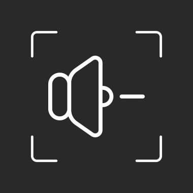 birim simgesini eksi. Beyaz nesne kamera otomatik odaklama koyu arka plan üzerinde