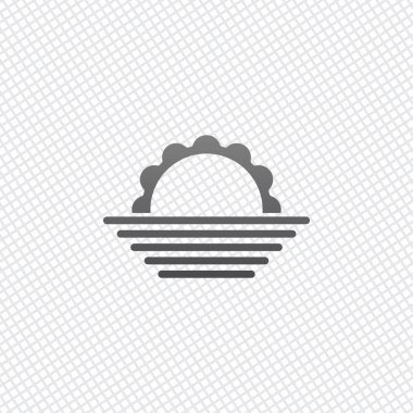 Güneş doğuyor. basit hava simgesi. Kılavuz arka plan üzerinde