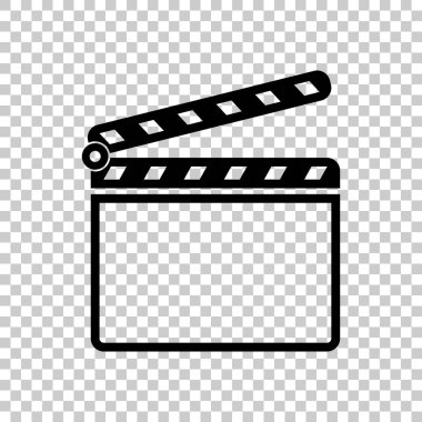 Film bel soğukluğu kurulu sinema açık simgesi. Saydam arka plan üzerinde siyah simgesi.
