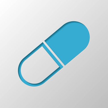 Tablet simgesi. Kağıt tasarımı. Gölge ile düzenlenen sembolü