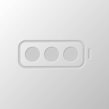 basit pil tam düzey. Kağıt tasarımı. Düzenlenen sembolü. Çekirdeksiz stili