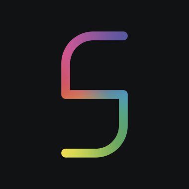 Sayı 5, rakamı, beşinci. Gökkuşağı rengi ve koyu arka plan