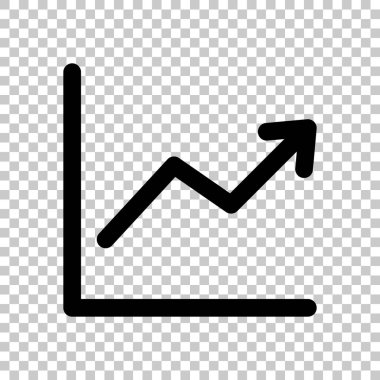 Grapgic finans, büyümek. Saydam arka plan üzerinde. Siyah nesne