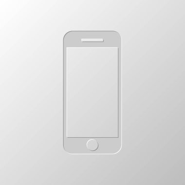 hareket eden telefon simgesi. Kağıt tasarımı. Düzenlenen sembolü. Çekirdeksiz stili