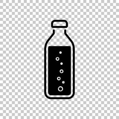 şişe su kabarcıkları, basit simgesi ile. Saydam arka plan üzerinde.