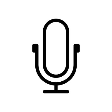 Basit mikrofon simgesi. Doğrusal, ince anahat