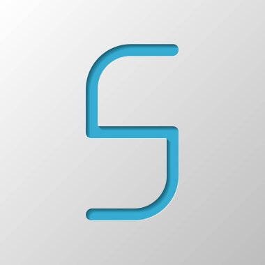 Sayı 5, rakamı, beşinci. Kağıt tasarımı. Gölge ile düzenlenen sembolü