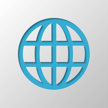 Basit simge. Doğrusal. Kağıt tasarımı. Gölge ile düzenlenen sembolü