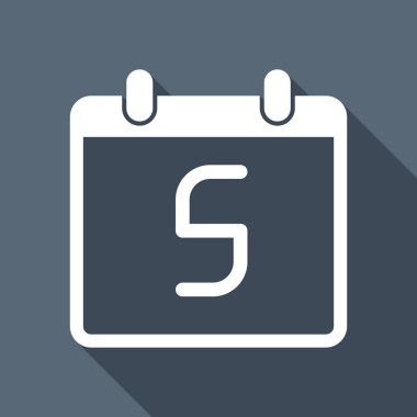 5 gün, basit simgesi ile takvim. Uzun Gölge arka plan üzerinde beyaz düz simgesi