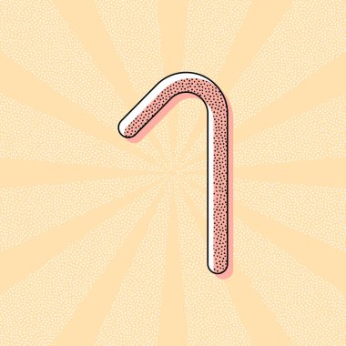 Bir numara, sayısal, basit bir mektup. Retro Vintage tipografi ofset baskı etkisi ile. Çizgi roman pop sanat arka plan ile nokta poster