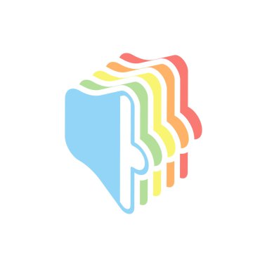 basit birim orta. Beyaz arka plan üzerinde renkli izometrik simgeler yığını