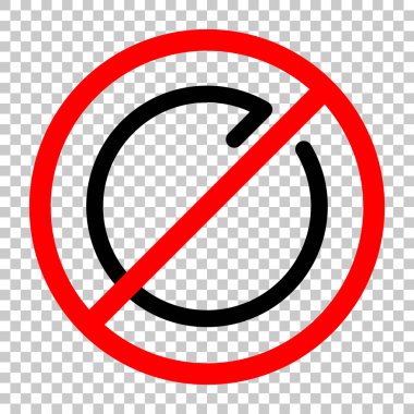 Basit ok, güncelleştirmek, yeniden, saat yönünde, ileri. Gezinti simgesi. Doğrusal sembolü ile ince bir çizgi. Bir çizgi stili. Siyah kırmızı uyarı işareti şeffaf arka plan ile nesnesinde izin yok