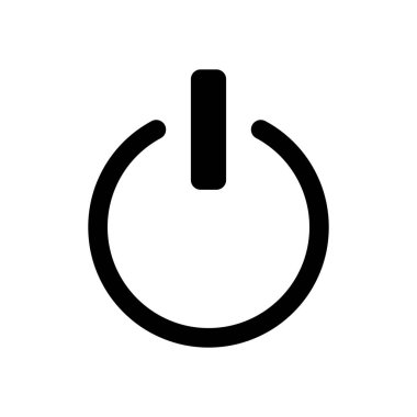 kapamak aşağı, güç. Beyaz arka planda siyah simgesi