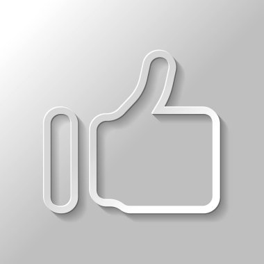 Simge gibi basit. Sosyal sembolü. Kağıt tarzı ile gölge gri arka plan üzerinde