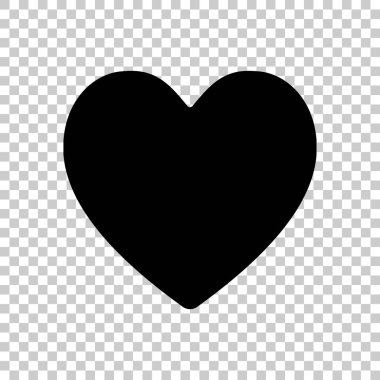 Basit kalp simgesi. Saydam arka plan üzerinde siyah simgesi.