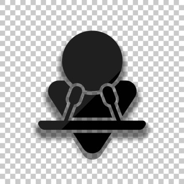 Erkek sözcü kutsal kişilerin resmi. Saydam arka plan üzerinde yumuşak gölgeli siyah cam kutsal kişilerin resmi