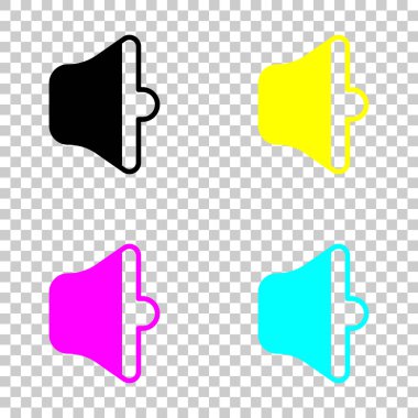 basit birim orta. Cmyk simgeleri şeffaf arka plan üzerinde renkli dizi