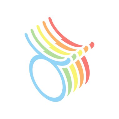 Astrolojik işaret. Toros basit simgesi. Beyaz arka plan üzerinde renkli izometrik simgeler yığını