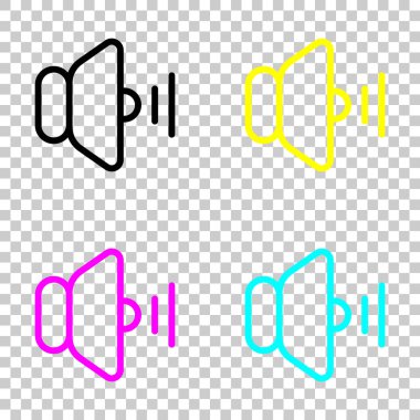 güç orta kutsal kiþilerin resmi. Cmyk simgeleri şeffaf arka plan üzerinde renkli dizi