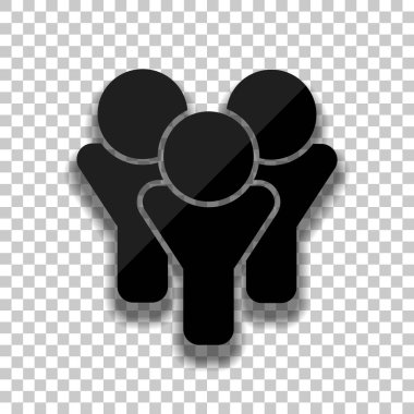 Takım Grup simgesi. Saydam arka plan üzerinde yumuşak gölgeli siyah cam kutsal kişilerin resmi