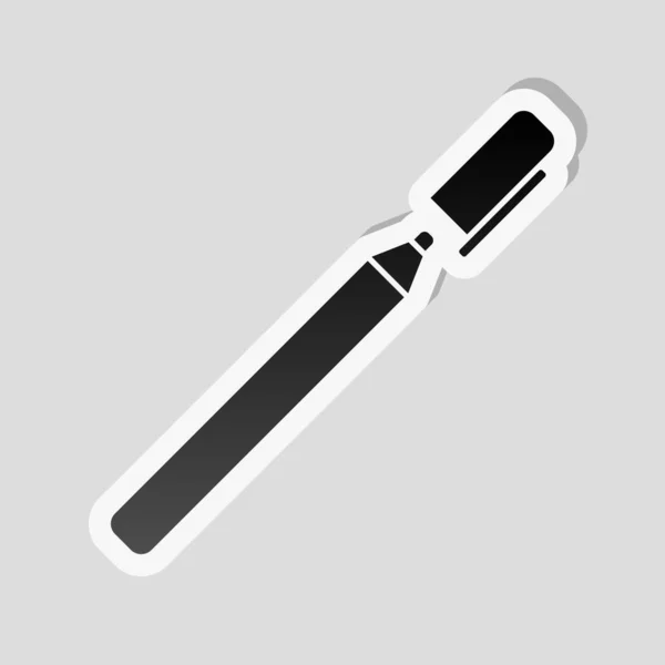 Εικονίδιο Στυλό Μαρκαδόρο Στυλ Αυτοκόλλητο Λευκό Περίγραμμα Και Απλή Σκιά — Διανυσματικό Αρχείο