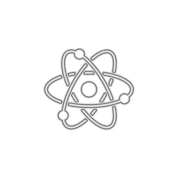 Símbolo Del Átomo Científico Icono Simple Silueta Contorno Punteado Con — Archivo Imágenes Vectoriales