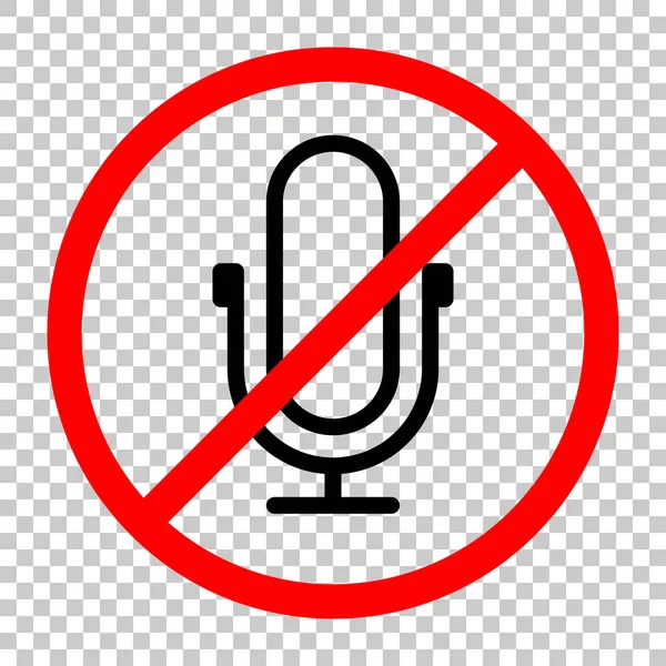 Ikon Mikrofon Sederhana Garis Linier Garis Besar Tipis Tidak Diperbolehkan - Stok Vektor