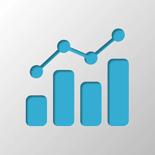 Grapgic Finans Büyümek Kağıt Tasarımı Gölge Ile Düzenlenen Sembolü — Stok Vektör