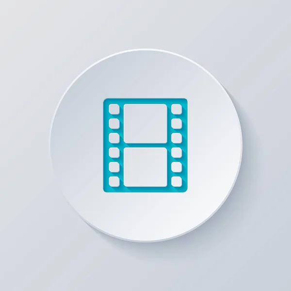 Filmstreifen Einfache Silhouette Kreis Mit Grauen Und Blauen Schichten Schneiden — Stockvektor