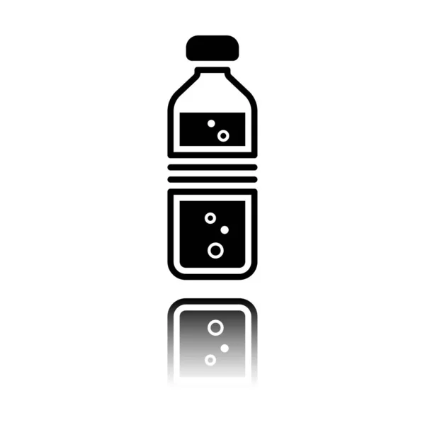 Botella Agua Con Burbujas Simple Icono Único Icono Negro Con — Vector de stock