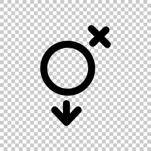 Geslacht Symbool Lineaire Symbool Eenvoudige Transgender Pictogram Transparante Achtergrond — Stockvector