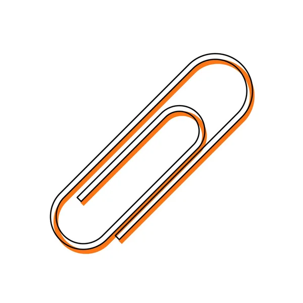 Icône Trombone Icône Isolée Composée Contour Mince Noir Orange Déplacé — Image vectorielle