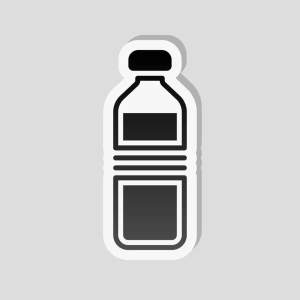 Fles Water Eenvoudige Pictogram Sticker Stijl Met Witte Rand Eenvoudige — Stockvector