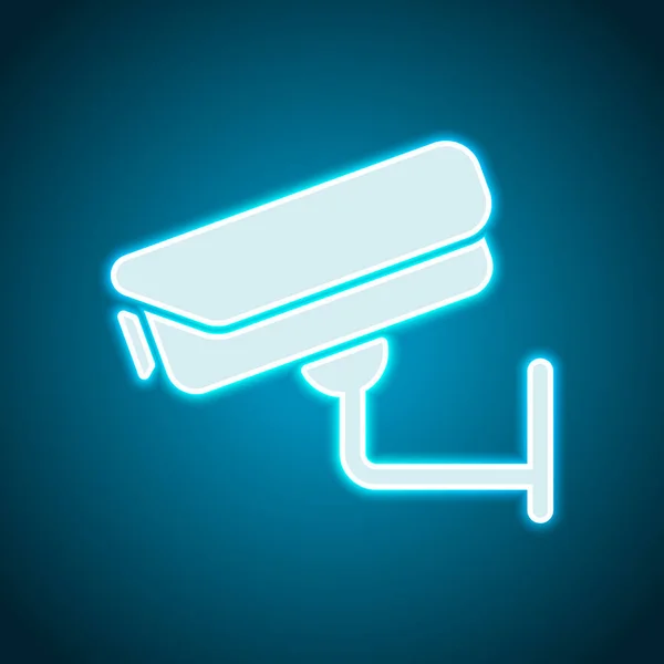 Überwachungskamera Technologie Ikone Neon Stil Lichtdekoration Ikone Helles Elektrisches Symbol — Stockvektor