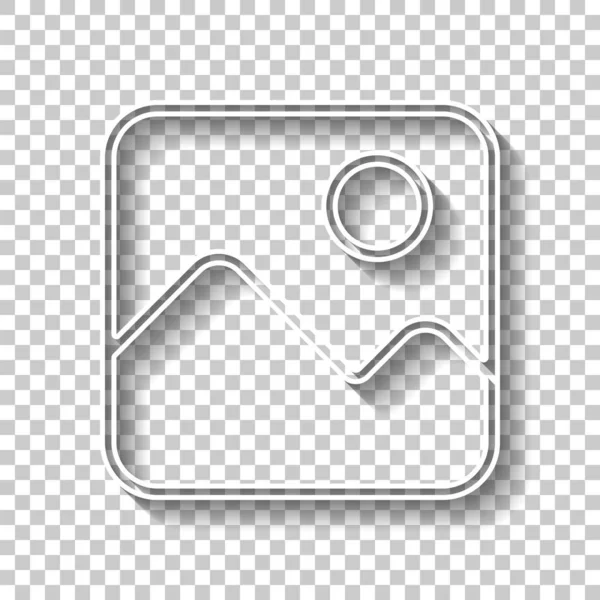 Простой Значок Изображения Линейный Символ Тонкий Контур Знак Белого Контура — стоковый вектор