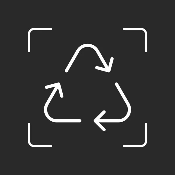 Recycling Hergebruik Pictogram Dunne Pijlen Lineaire Stijl Wit Object Camera — Stockvector